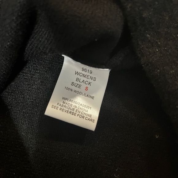 Woolrich Wool Zip Up Sweater Embroidered Snowflake Black Small - Picture 6 of 9